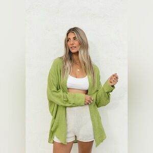 Green Button-Up Blouse